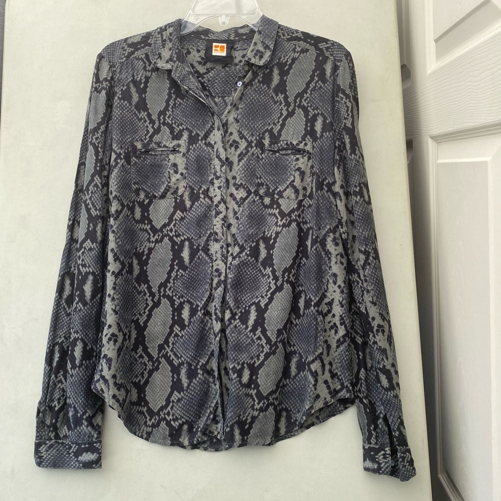 Hugo Boss Women's Snake Print Button Down - Blouse